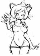 Anthro Hello Kitty Sketch