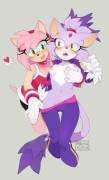 Amy and Blaze getting a bit too friendly at the Olympics (m0chanite)