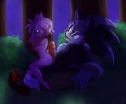Night in the woods (Werehog Sonic X Amy) [BlueChika]