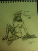 Moxxi sketch by me (crappy phone quality) *sorry
