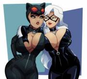 Big Titty Kitties, Catwoman &amp; Black Cat (ravenravenraven)