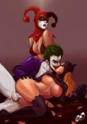 Batgirl Captured by Joker &amp; Harley Quinn (tinkerbomb)