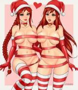 Erza Scarlett and Cassie Christmas by LettuEDN