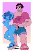 Steven getting very subtly hit on by Lapis
