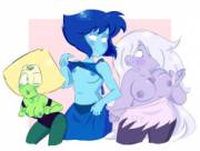Peridot, Lapis, and Amethyst showing off