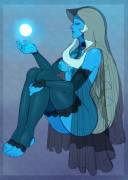 Blue Diamond in a lacy robe