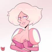 Pink Diamond giving a P-E-E-K