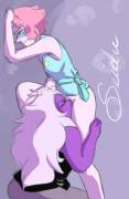 Amethyst eating out Pearl as hard as she can