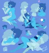 Blue Pearl and Lapis collage