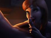 Anna using her mouth for pleasure | Amazingly well done image.
