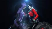 Classic Catwoman and Harley Quinn riding Batman(SFMRedDoe)