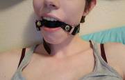 She is excited about her new gag [f]
