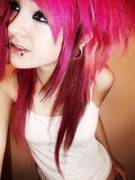 Pink hair, pretty piercings