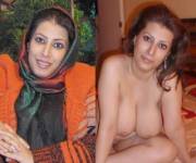 Sexy Hijab milf with big tits Before/After