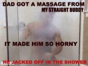 Caught Dad jacking in the shower