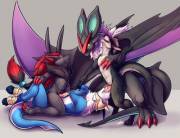 Noivern and Zoroark show this hybrid-mon a nice time [The_Secret_Cave]