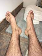Pre shower college boy feet