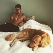 In bed with the dog (X-Post /r/meninbed)