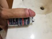 My cock compared to a can of Barbasol
