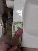Dollar bill dwarfs me