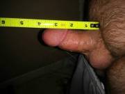 This is my fully erect measured cock. [3.7 inches]