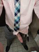 Pink shirt and white cock.