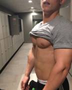 Showing those pecs off