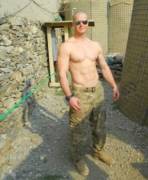 Shirt Off Army Dude