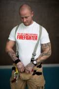 Tattooed firefighter