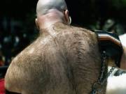 Supremely hairy back and shoulders
