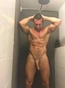 Flexing in the shower
