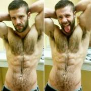 Hairy man and his pits