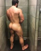 Standing in the showers