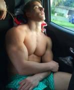 Asleep in the car (X-Post /r/menincars)
