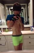 Green tight boxers