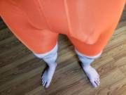 new orange Adidas compression shorts