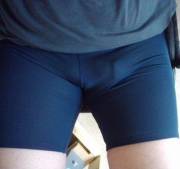 Outline of cock in spandex