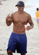 Actor Shemar Moore at the beach