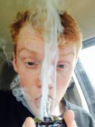 Ginger with a pipe