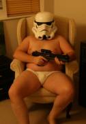 *Jedi Mind Trick* "You want to take your clothes off, Trooper."