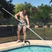 Cleaning the pool