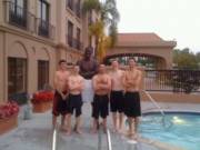 Dudes by the pool