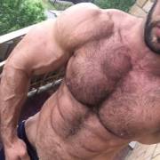 Hairy muscle chest