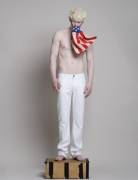 Stephen Thompson, an albino model from Brooklyn. (xpost /r/fashpics)