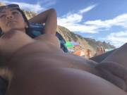 Sunbathing on the nudist beach