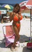 Angelique looking lovely in orange bikini