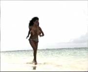 Angelique running on the beach