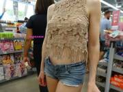 See-thru in a crowded store (f)