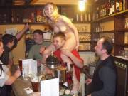 Cute girl flaunting in a bar