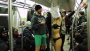 Asa Akira Answering questions in a NY Train Topless!
